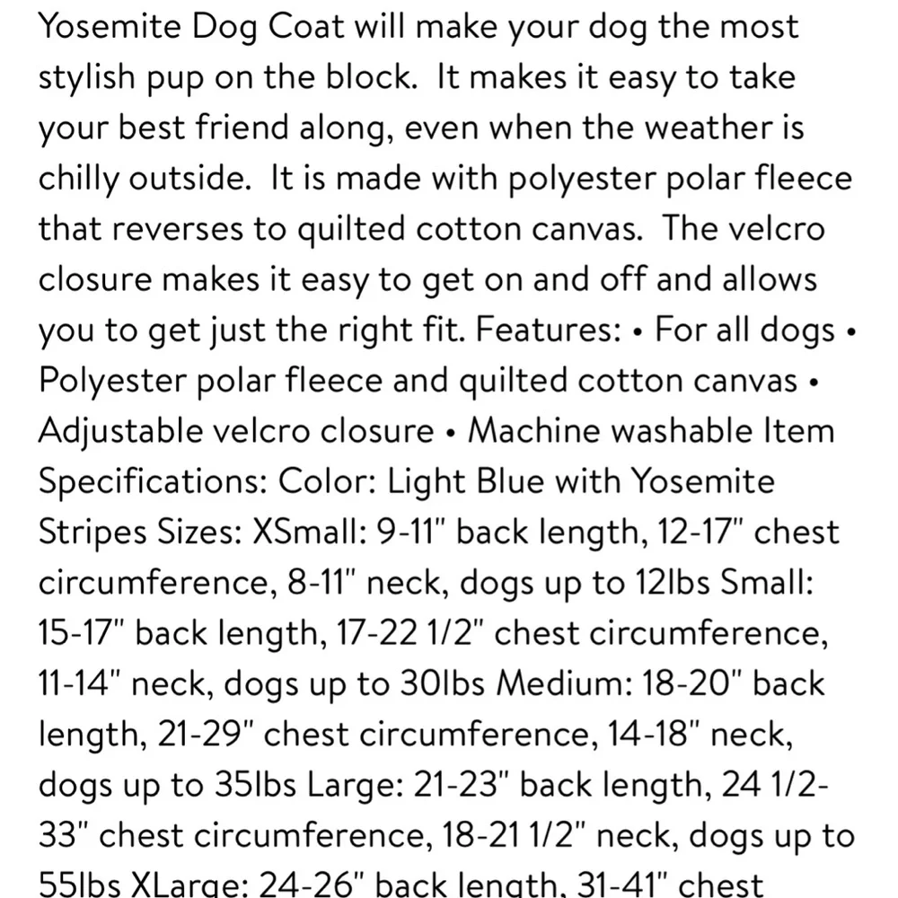 The Carolina Pet Pendleton National Park Yosemite Dog Coat-size Med